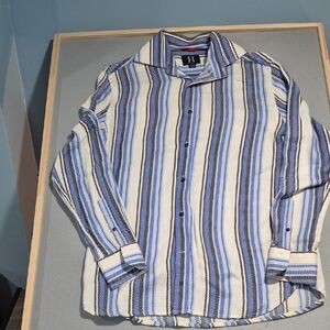 Hilfinger Striped Blue and White Men's Casual Shirt